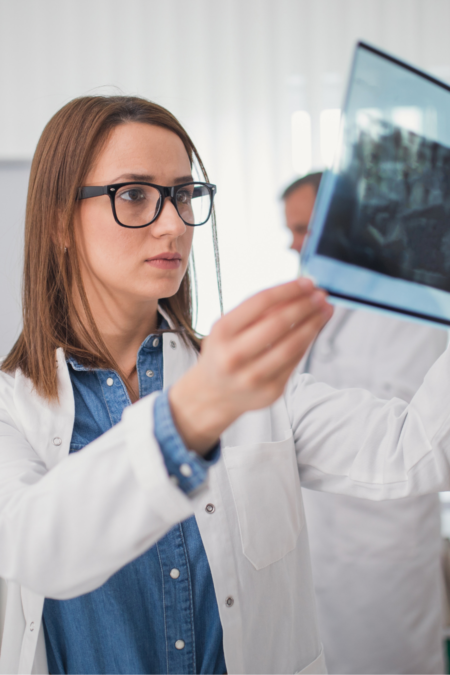 Doctor analyzing patient data